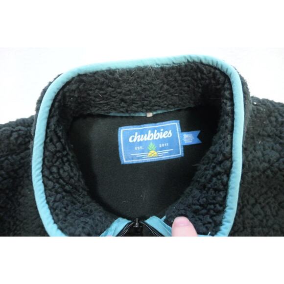 Chubbies Sherpa Jacket Black Fleece Mens Size Small - Picture 8 of 9